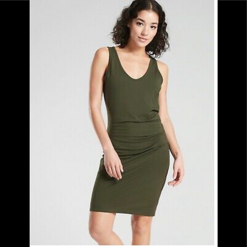 ATHLETA Della olive green midi dress